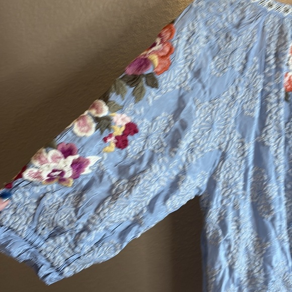 Sundance Melody Blue Floral Embroidered Blouse/ Size small - Picture 14 of 15